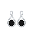 1.25 CT Round Cut Black Diamond Solitaire Infinity Stud Earrings Black Diamond - ( AAA ) - Quality - Rosec Jewels