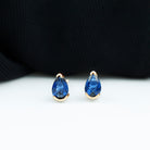 Pear Cut Lab Grown Blue Sapphire Solitaire Stud Earrings Lab Created Blue Sapphire - ( AAAA ) - Quality - Rosec Jewels