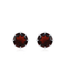 4.5 MM Natural Garnet Solitaire Stud Earrings in 8 Claw Prong Setting Garnet - ( AAA ) - Quality - Rosec Jewels