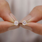 5 MM Morganite Solitaire Stud Earrings in 4 Prong Setting Morganite - ( AAA ) - Quality - Rosec Jewels