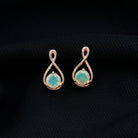 Simple Ethiopian Opal Solitaire Infinity Stud Earrings Ethiopian Opal - ( AAA ) - Quality - Rosec Jewels