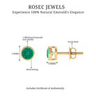 Bezel Set Emerald Solitaire Stud Earrings Emerald - ( AAA ) - Quality - Rosec Jewels