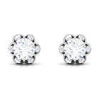 Solitaire Moissanite Designer Stud Earrings Moissanite - ( D-VS1 ) - Color and Clarity - Rosec Jewels