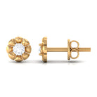 Round Cut Diamond Floral Stud Earrings in Prong Setting Diamond - ( HI-SI ) - Color and Clarity - Rosec Jewels