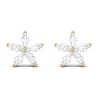 Marquise Cut Moissanite Flower Stud Earrings Moissanite - ( D-VS1 ) - Color and Clarity - Rosec Jewels