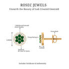 1/4 CT Created Emerald Cluster Earrings with Diamond Halo Lab Created Emerald - ( AAAA ) - Quality - Rosec Jewels