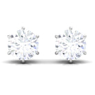 3/4 CT Certified Cubic Zirconia Gold Solitaire Stud Earrings Zircon - ( AAAA ) - Quality - Rosec Jewels