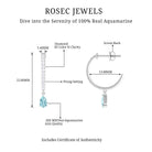 Aquamarine and Diamond Hoop Drop Earrings Aquamarine - ( AAA ) - Quality - Rosec Jewels