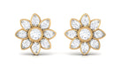 Rosec Jewels-1/2 CT Diamond Flower Stud Earrings in Prong Setting