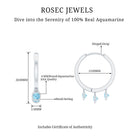 Three Stone Aquamarine Gold Hoop Earring in Bezel Setting Aquamarine - ( AAA ) - Quality - Rosec Jewels