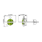 Contemporary Peridot Celestial Stud Earrings with Diamond Peridot - ( AAA ) - Quality - Rosec Jewels