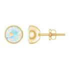 Ethiopian Opal Solitaire Stud Earrings with Screw Back Ethiopian Opal - ( AAA ) - Quality - Rosec Jewels