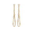 1/2 CT Bezel Set Diamond Drop Chain Earrings Diamond - ( HI-SI ) - Color and Clarity - Rosec Jewels