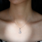 Certified Diamond Kitty Cat Pendant Necklace Diamond - ( HI-SI ) - Color and Clarity - Rosec Jewels