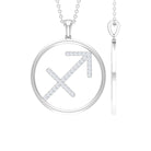 Certified Moissanite Sagittarius Zodiac Sign Pendant Necklace Moissanite - ( D-VS1 ) - Color and Clarity - Rosec Jewels