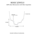 Moissanite Constellation Pisces Zodiac Sign Necklace Moissanite - ( D-VS1 ) - Color and Clarity - Rosec Jewels