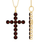 3.75 CT Simple Garnet Holy Cross Pendant Garnet - ( AAA ) - Quality - Rosec Jewels