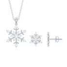 1.5 CT Contemporary Moissanite Snowflake Silver Jewelry Set - Rosec Jewels