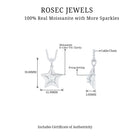 1/4 CT Moissanite and Gold Star Pendant Moissanite - ( D-VS1 ) - Color and Clarity - Rosec Jewels