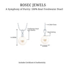 Natural Freshwater Pearl Solitaire Pendant Necklace - Rosec Jewels