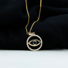 1.25 CT Blue Sapphire and Diamond Evil Eye Eternity Pendant Blue Sapphire - ( AAA ) - Quality - Rosec Jewels