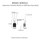 2 CT Simple Black Onyx Silver Solitaire Pendant with Moissanite - Rosec Jewels