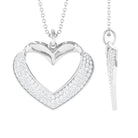 Moissanite Open Heart Bridal Pendant Necklace in Silver - Rosec Jewels