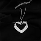 Moissanite Open Heart Bridal Pendant Necklace Moissanite - ( D-VS1 ) - Color and Clarity - Rosec Jewels