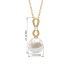 10 MM Round Freshwater Pearl Drop Infinity Pendant with Diamond Freshwater Pearl - ( AAA ) - Quality - Rosec Jewels