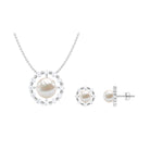 Elegant Freshwater Pearl Jewelry Set with Moissanite Freshwater Pearl - ( AAA ) - Quality - Rosec Jewels