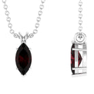 4X8 MM Marquise Cut Garnet Solitaire Pendant Garnet - ( AAA ) - Quality - Rosec Jewels