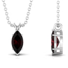 4X8 MM Marquise Cut Garnet Solitaire Pendant Garnet - ( AAA ) - Quality - Rosec Jewels