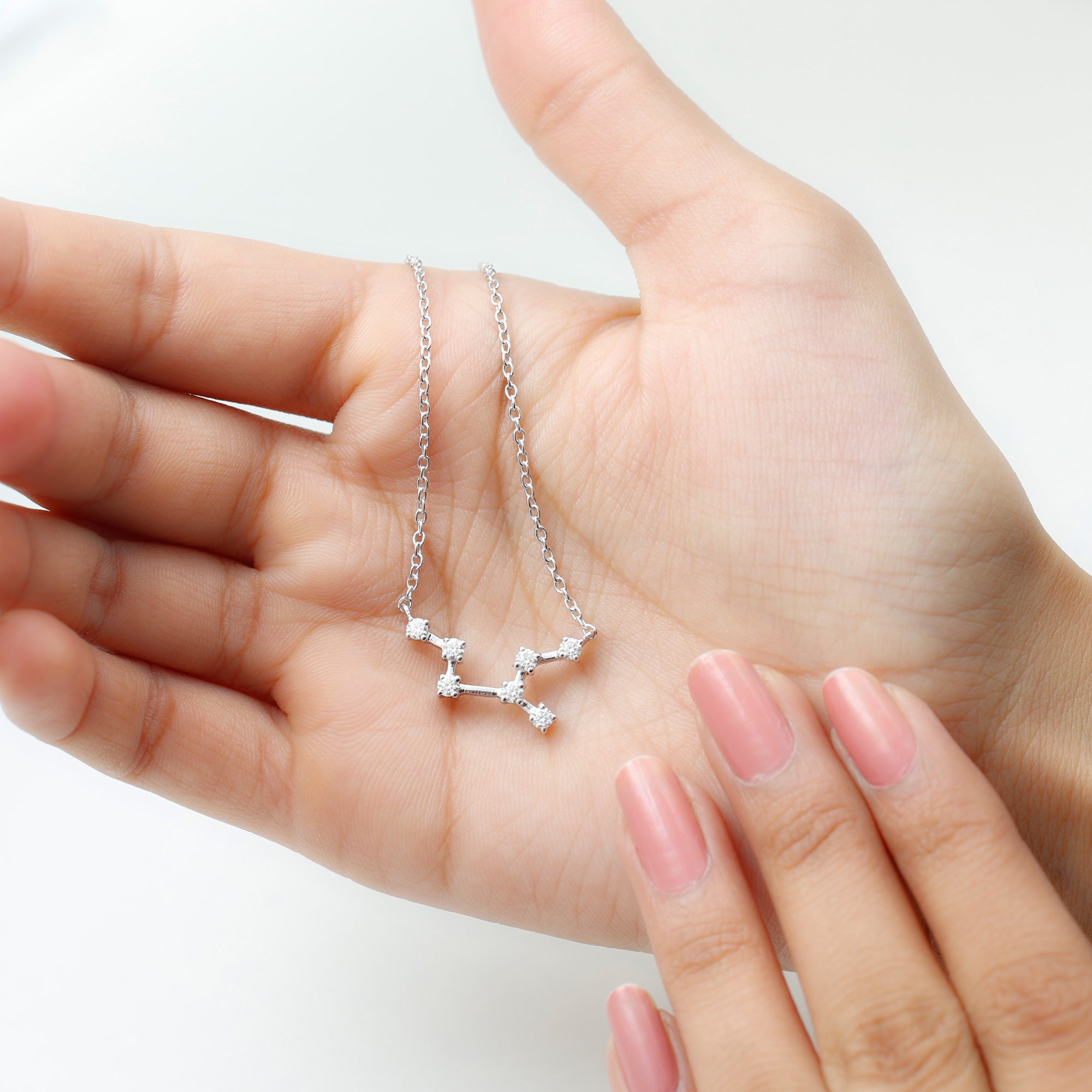 Certified Moissanite Virgo Zodiac Constellation Necklace - Rosec Jewels