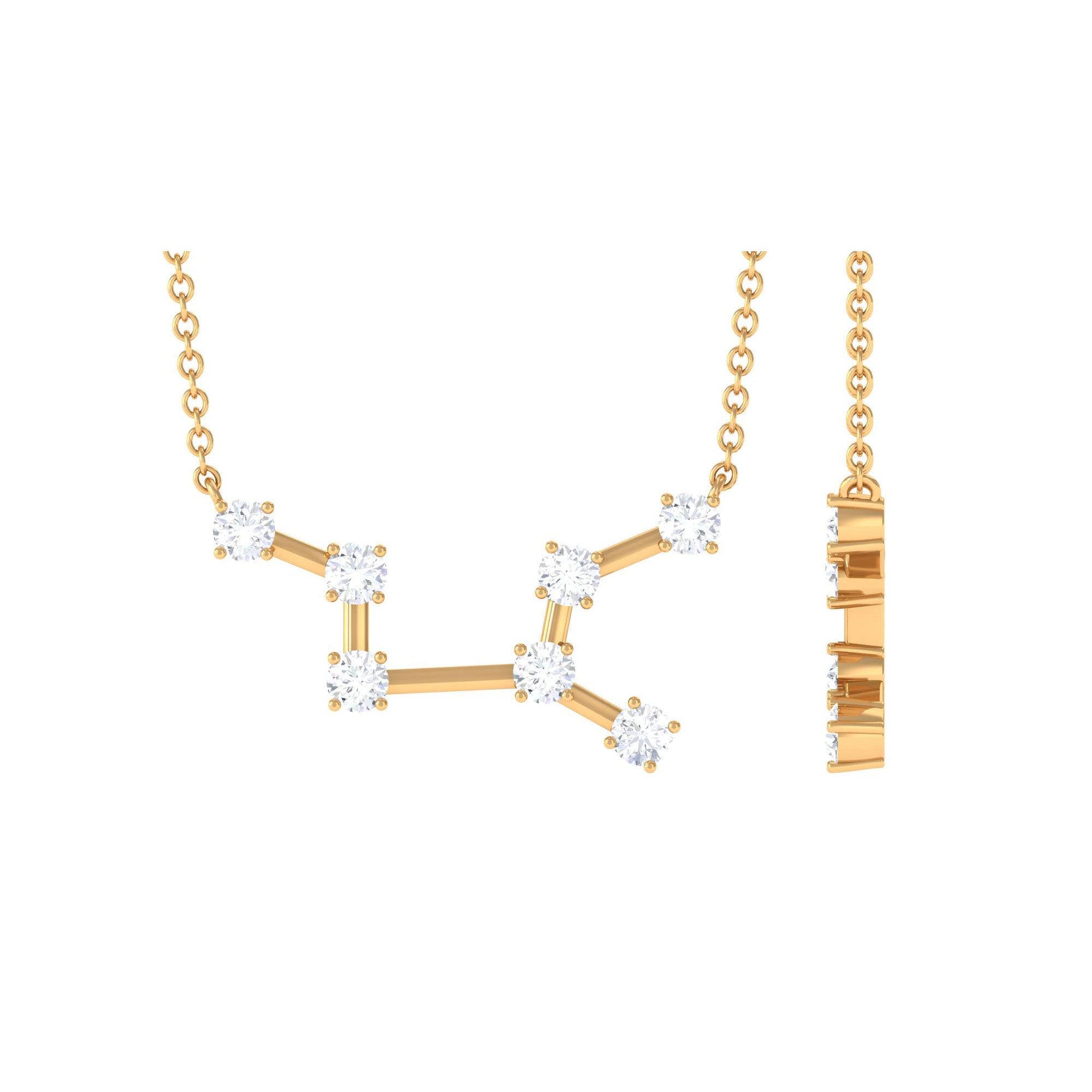 Moissanite Virgo Zodiac Constellation Necklace Moissanite - ( D-VS1 ) - Color and Clarity - Rosec Jewels