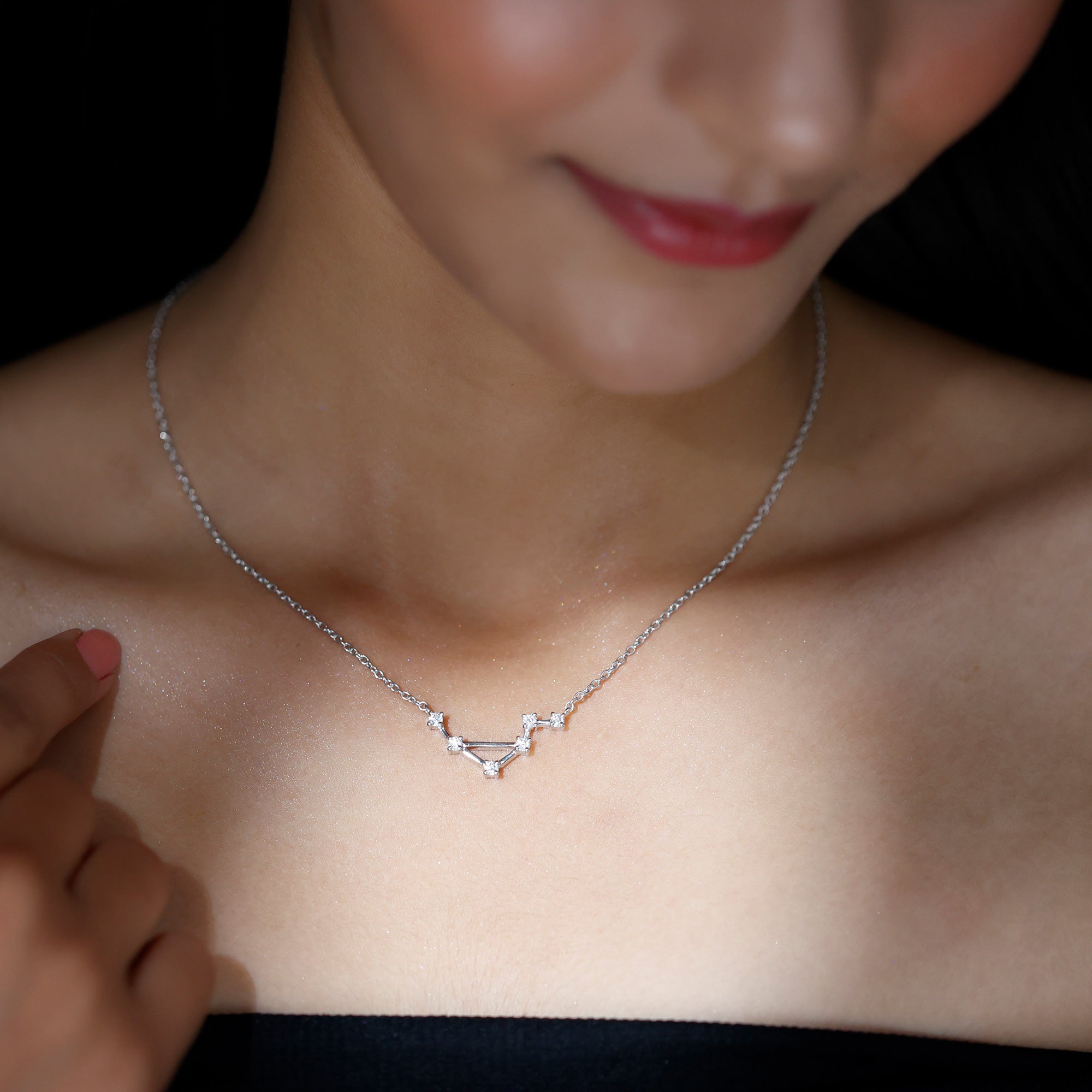 Moissanite Libra Constellation Necklace - Rosec Jewels