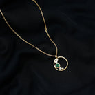 Emerald and Diamond Open Circle Pendant Necklace with Chain Emerald - ( AAA ) - Quality - Rosec Jewels