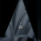 0.5 CT Diamond Lotus Floral Pendant Necklace in Pave Setting Diamond - ( HI-SI ) - Color and Clarity - Rosec Jewels