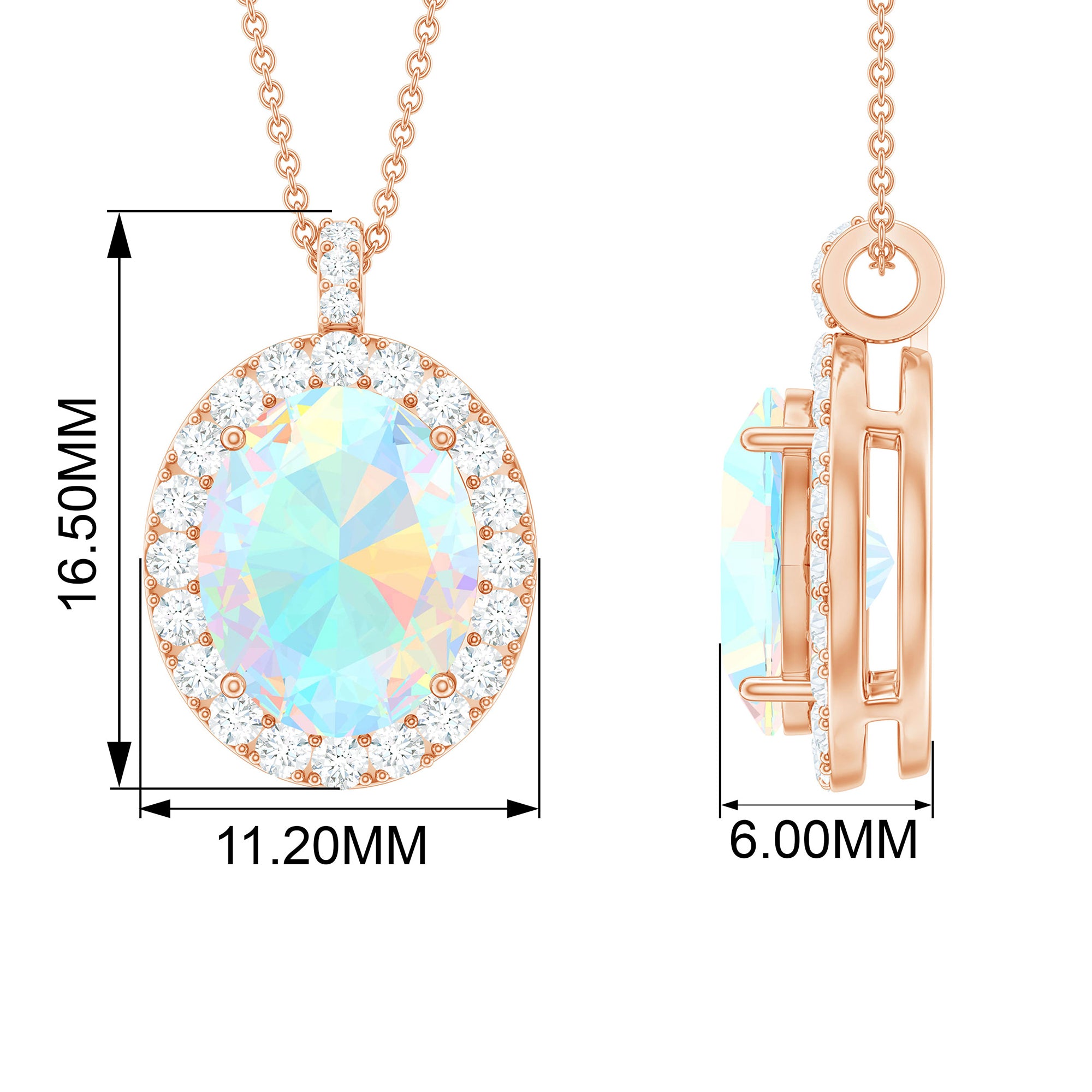 Ethiopian Opal Statement Pendant Necklace Ethiopian Opal - ( AAA ) - Quality - Rosec Jewels