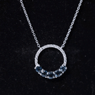 1 CT Round Shape London Blue Topaz and Diamond Eternity Necklace London Blue Topaz - ( AAA ) - Quality - Rosec Jewels