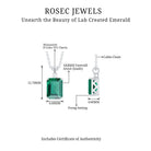 Octagon Cut Created Emerald Solitaire Pendant with Dainty Moissanite Lab Created Emerald - ( AAAA ) - Quality - Rosec Jewels