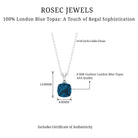 2 CT Cushion Cut London Blue Topaz Solitaire Pendant London Blue Topaz - ( AAA ) - Quality - Rosec Jewels