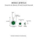 4.75 CT Classic Created Emerald Silver Halo Jewelry Set with Zircon - Rosec Jewels