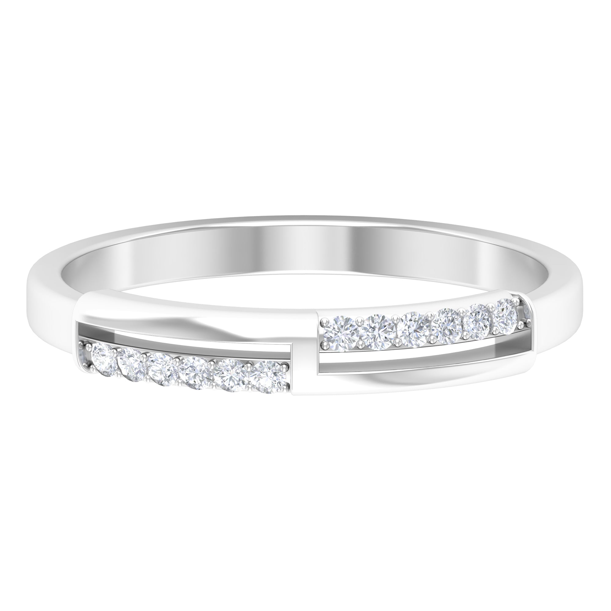 Round Diamond Band Ring in Prong Setting Diamond - ( HI-SI ) - Color and Clarity - Rosec Jewels