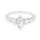 2.5 CT Marquise Moissanite Engagement Ring with Side Stones Moissanite - ( D-VS1 ) - Color and Clarity - Rosec Jewels