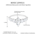 2.5 CT Marquise Moissanite Engagement Ring with Side Stones Moissanite - ( D-VS1 ) - Color and Clarity - Rosec Jewels