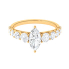 2.5 CT Marquise Moissanite Engagement Ring with Side Stones Moissanite - ( D-VS1 ) - Color and Clarity - Rosec Jewels