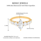 2.5 CT Marquise Moissanite Engagement Ring with Side Stones Moissanite - ( D-VS1 ) - Color and Clarity - Rosec Jewels