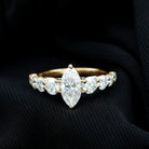 2.5 CT Marquise Moissanite Engagement Ring with Side Stones Moissanite - ( D-VS1 ) - Color and Clarity - Rosec Jewels