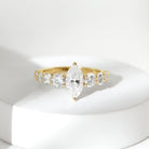 2.5 CT Marquise Moissanite Engagement Ring with Side Stones Moissanite - ( D-VS1 ) - Color and Clarity - Rosec Jewels