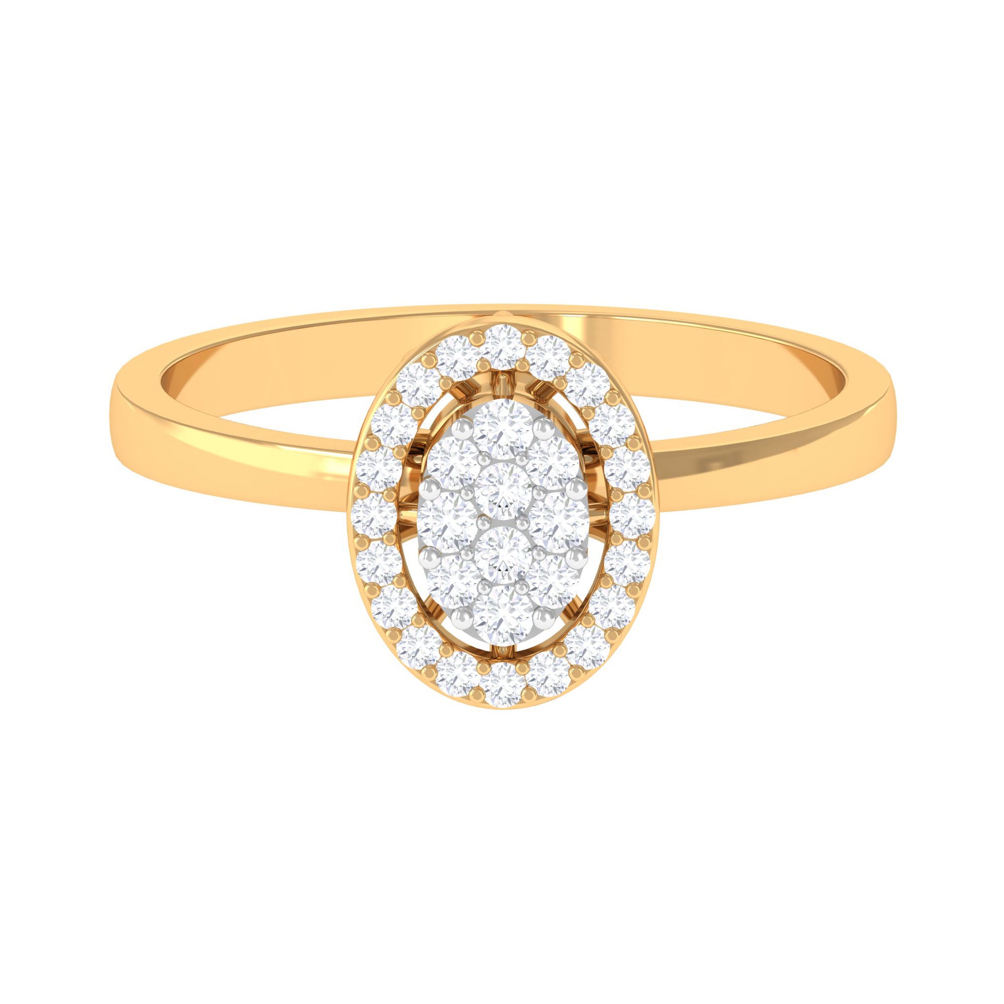 1/4 CT Diamond Oval Promise Ring for Women Diamond - ( HI-SI ) - Color and Clarity - Rosec Jewels